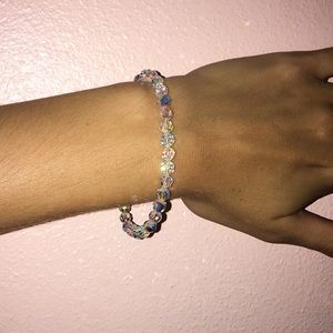 Holographic crystal beaded bracelet